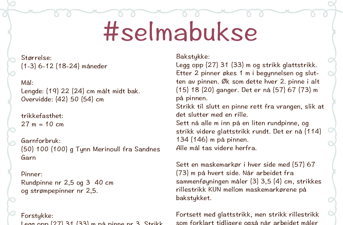 Forhåndsvisning av Selmabukse