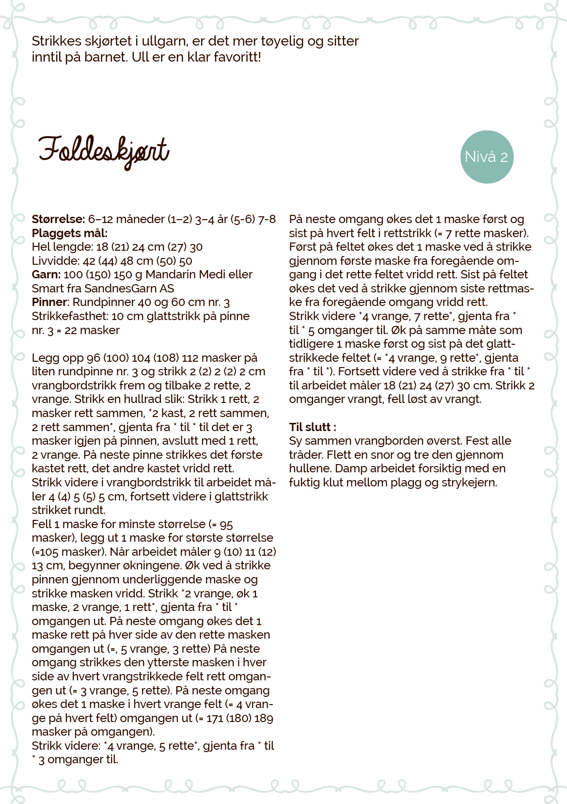 Forhåndsvisning av Foldeskjørt
