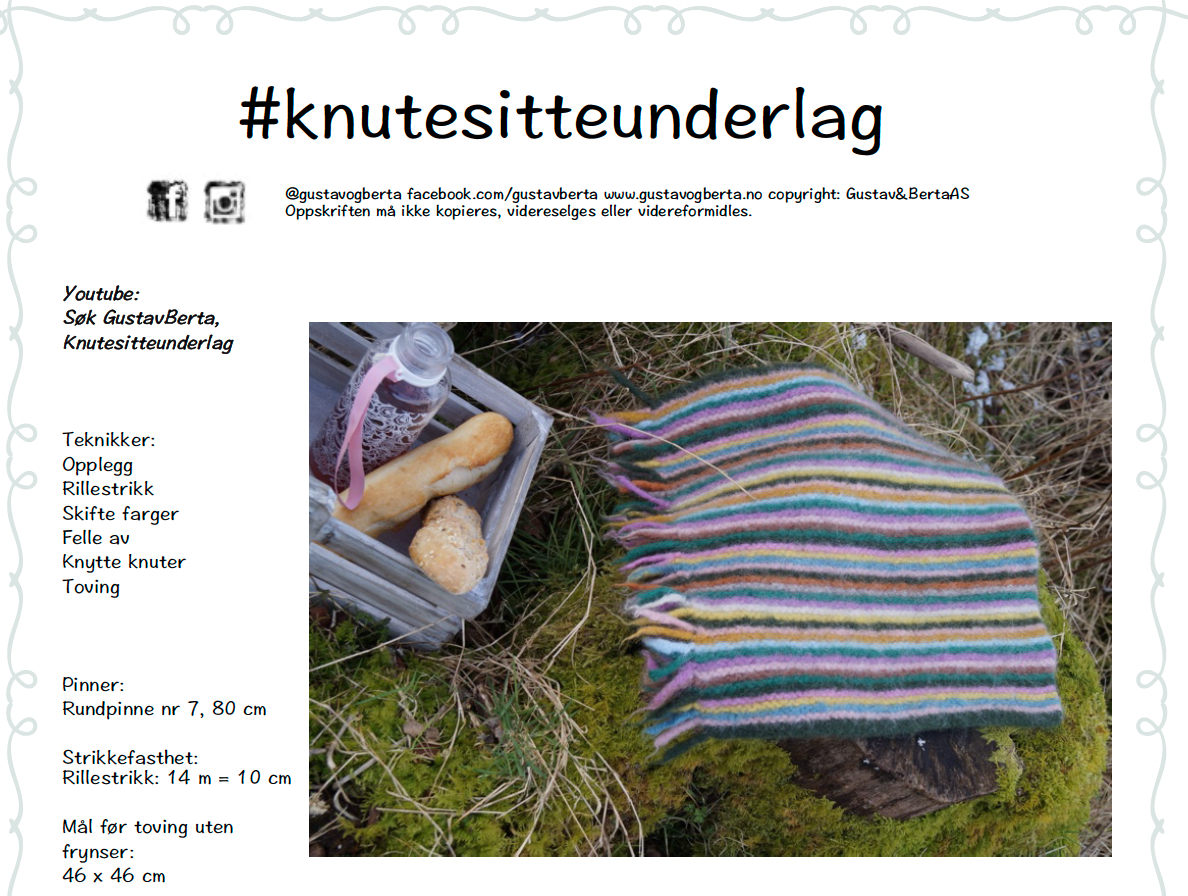 Forhåndsvisning av Knutesitteunderlag