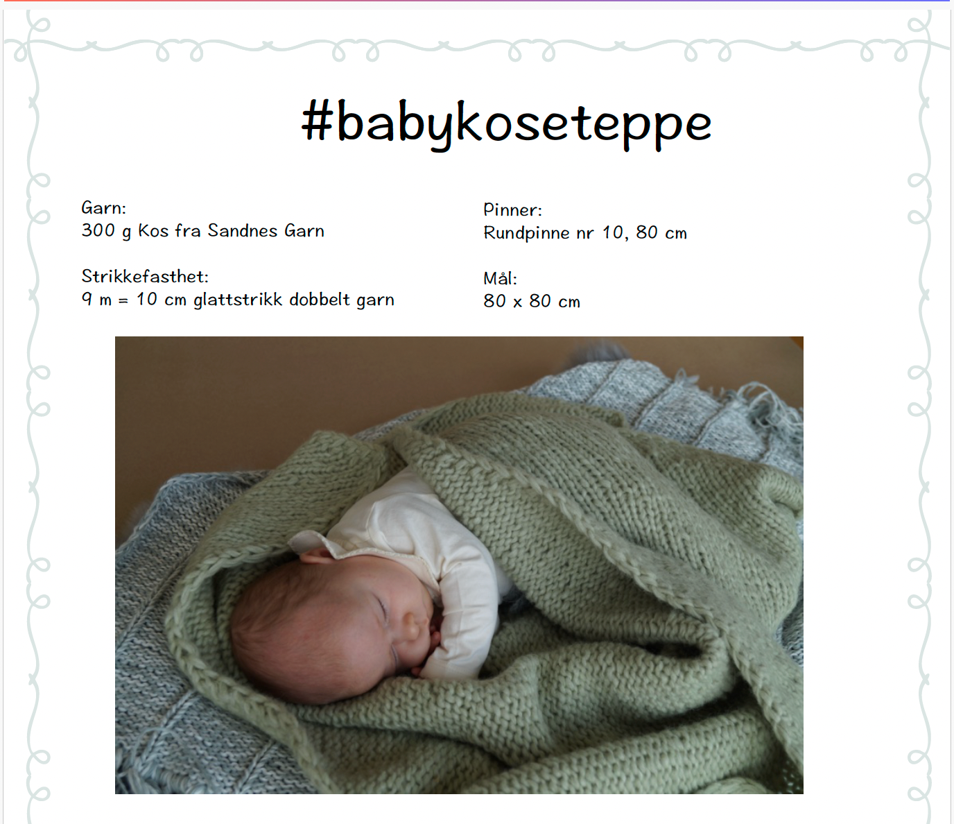 Forhåndsvisning av Babykoseteppe