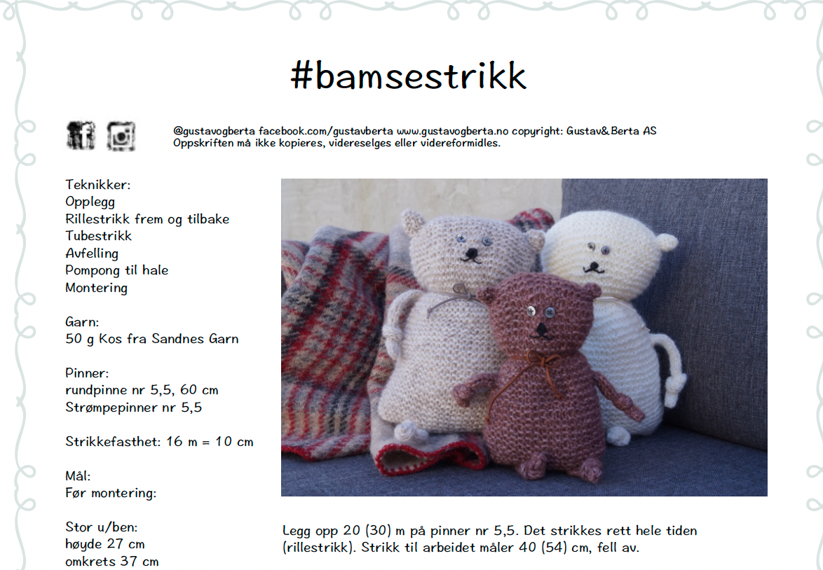 Forhåndsvisning av Bamsestrikk